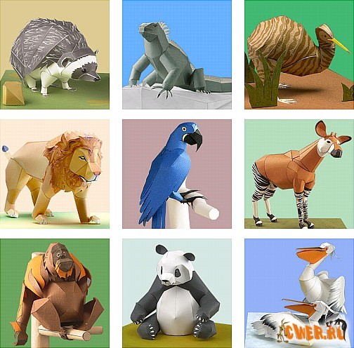 Бумажные модели животных и птиц