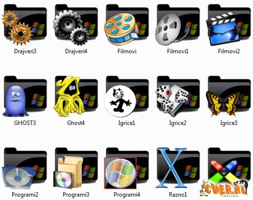 Black Folder Dock Icons