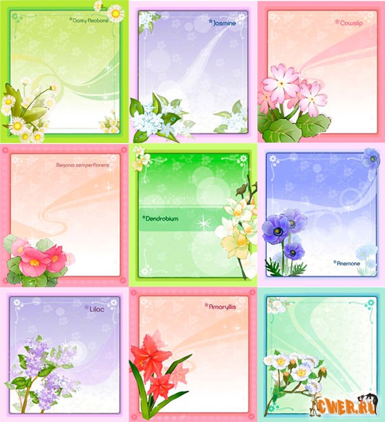 Рамочки для Illustrator - цветы