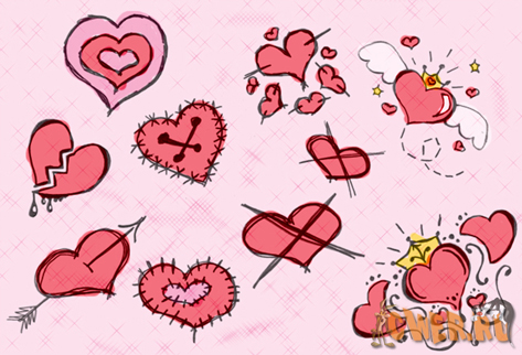 Кисточки для фотошопа - Сердечки