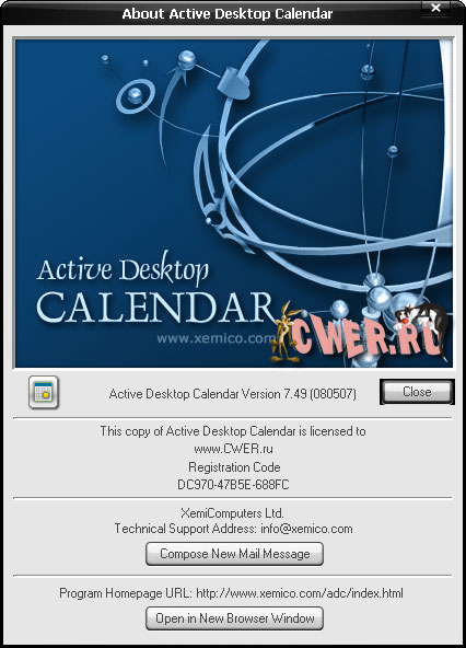 Active Desktop Calendar v7.49.080507
