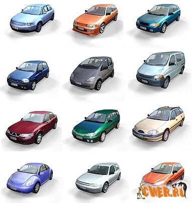 76 автомобилей в формате .3DS и .MAX