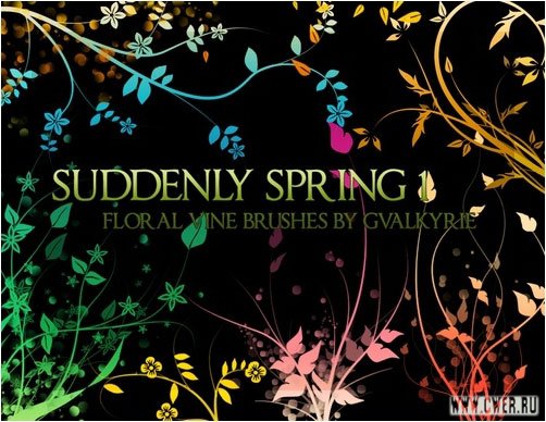 Suddenly Spring 1 Floral Vine Brushes