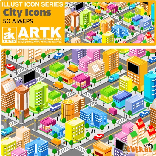 Векторные иконки от ArtK Design - City Icons