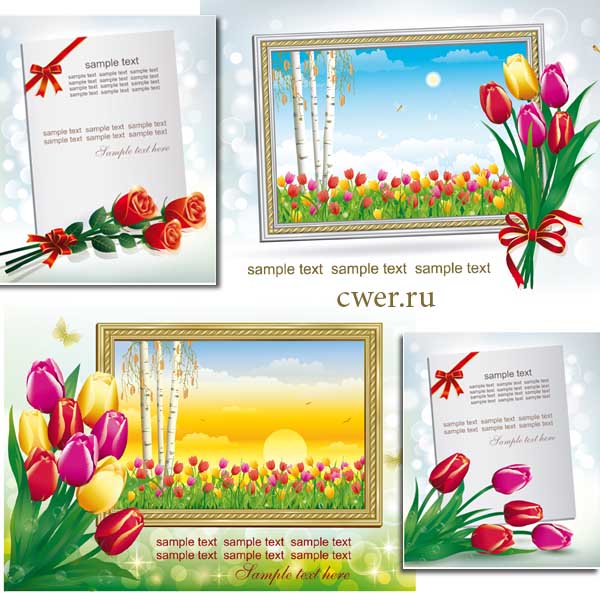 Весенние открытки с тюльпанами