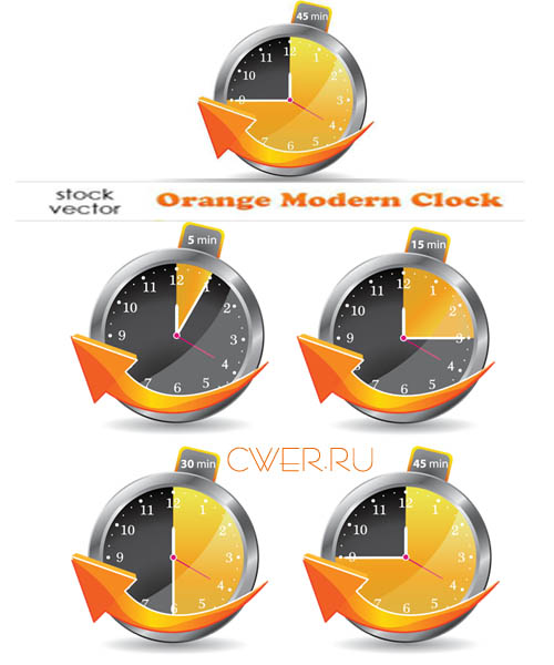 Orange Modern Clock