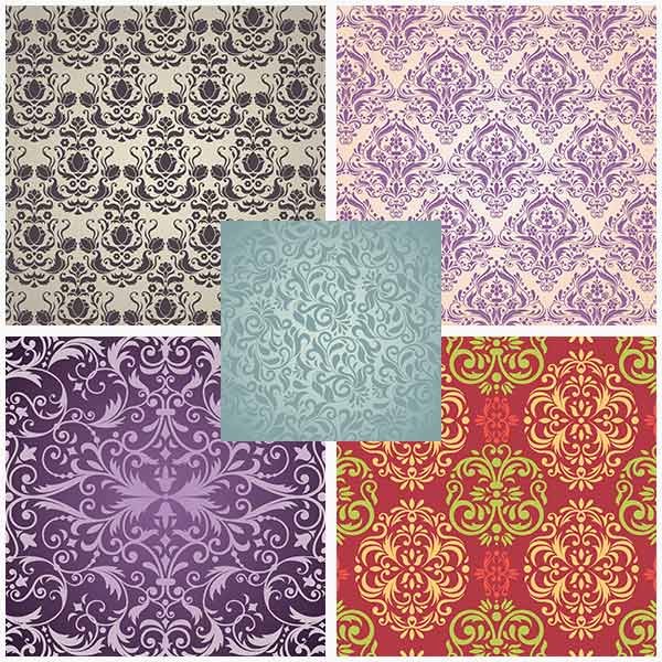 Damask templates and backgrounds vector (Cwer.ws)