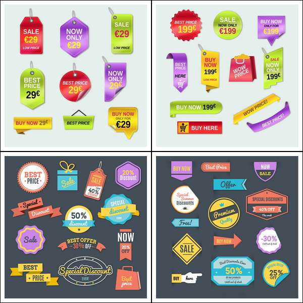 Shopping labels and price tags vector (Cwer.ws)