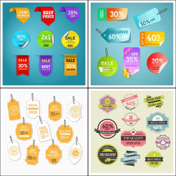 Shopping labels and price tags vector (Cwer.ws)