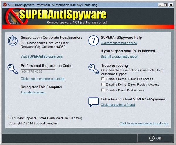 SUPERAntiSpyware Professional 6.0.1194
