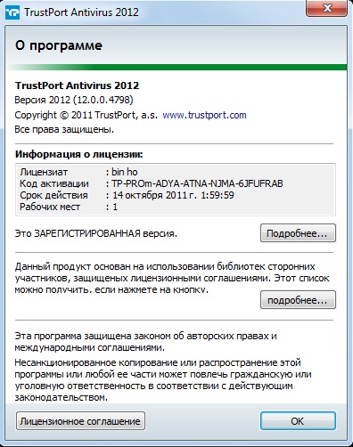 TrustPort Antivirus 2012 12.0.0.4798