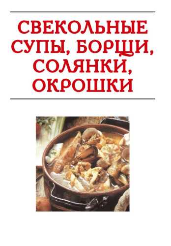 Свекольные супы, борщи, солянки, окрошки