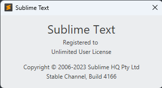 Sublime Text 4 Build 4166