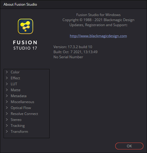 Blackmagic Design Fusion Studio 17.3.2 Build 10