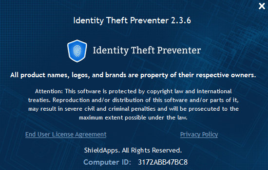 ShieldApps Identity Theft Preventer 2.3.6