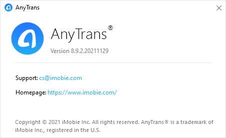 AnyTrans for iOS 8.9.2.20211129