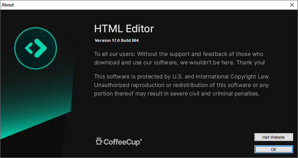 CoffeeCup HTML Editor 17.0 Build 864