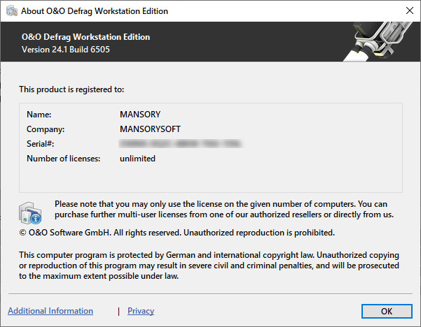 O&O Defrag Workstation / Server 24.1 Build 6505