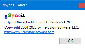 gSyncit for Microsoft Outlook 5.4.76.0