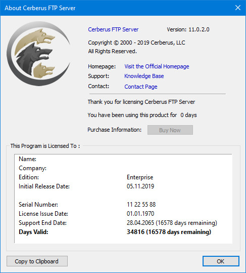 Cerberus FTP Server Enterprise 11.0.2.0