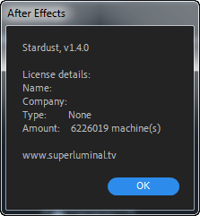 Superluminal Stardust 1.4.0 for Adobe After Effects
