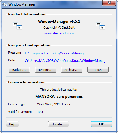 DeskSoft WindowManager 6.5.1