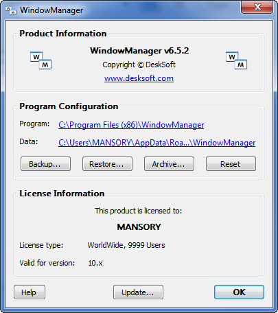 DeskSoft WindowManager 6.5.2