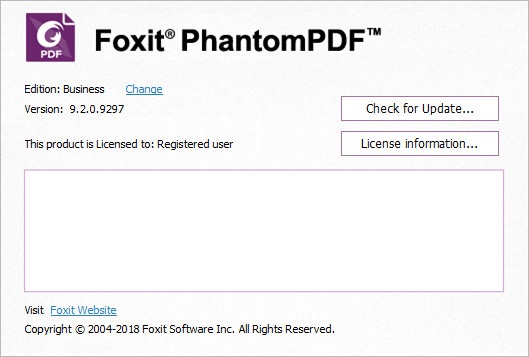 Foxit PhantomPDF Business 9.2.0.9297
