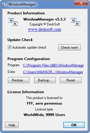 DeskSoft WindowManager 5.3.3