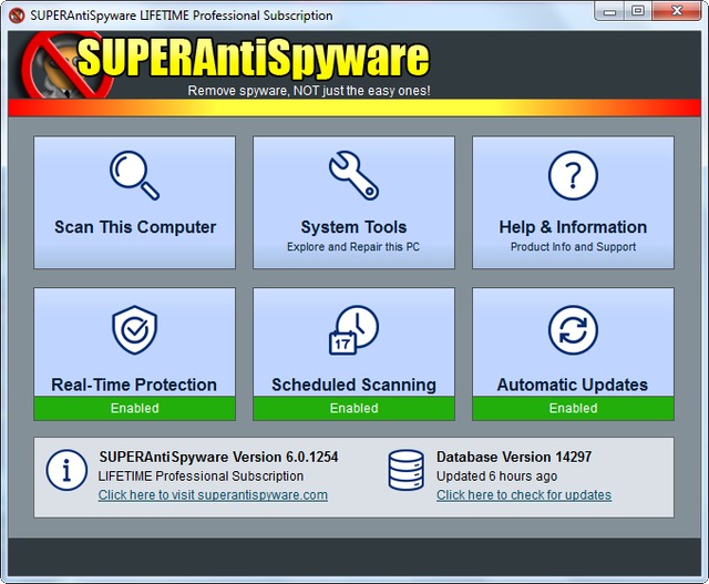 SUPERAntiSpyware Professional 6.0.1254
