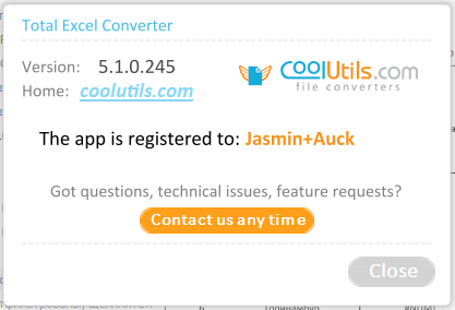 Coolutils Total Excel Converter 5.1.0.245