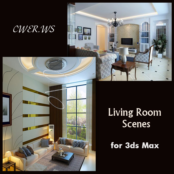 Living room Interiors for 3ds Max part 5