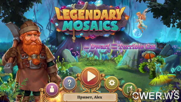 скриншот игры Legendary Mosaics: The Dwarf and the Terrible Cat