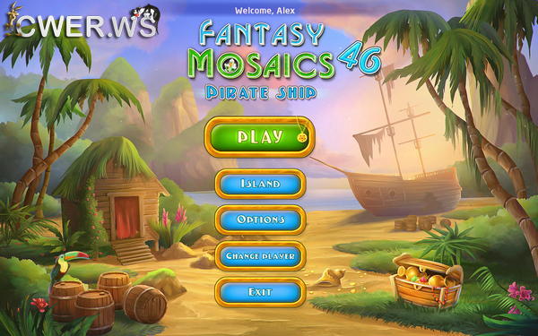 скриншот игры Fantasy Mosaics 46: Pirate Ship