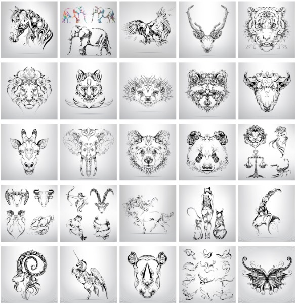 Татуировки диких животных и знаков зодиака1