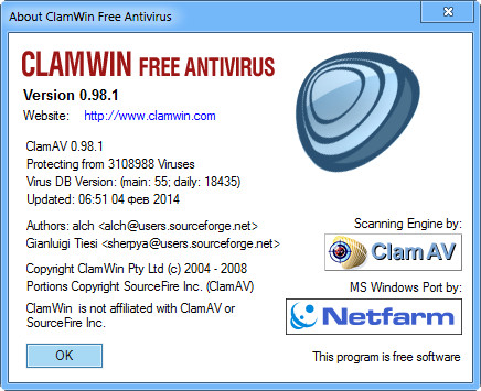 ClamWin Free Antivirus 0.98.1