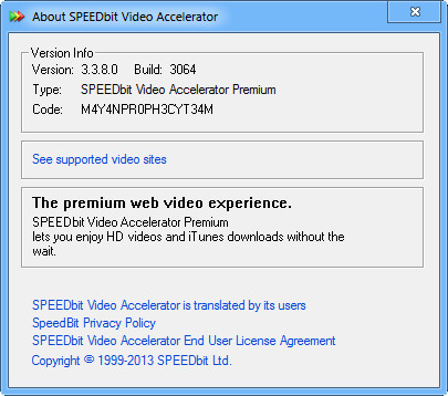 SpeedBit Video Accelerator Premium 3.3.8.0 Build 3064