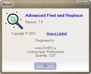 Advanced Find and Replace 7.4