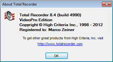 Total Recorder VideoPro Edition 8.4 Build 4990