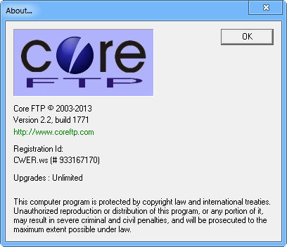 Core FTP Pro 2.2 Build 1771
