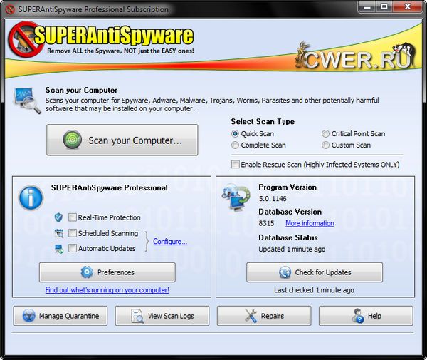 SUPERAntiSpyware Professional 5.0.1146